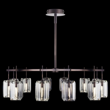 875140ST Fine Art Lamps Monceau 52.5"W Round Chandelier with Bronze Finish