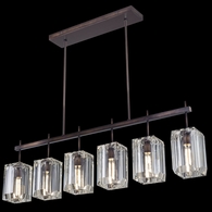 875240ST Fine Art Lamps Monceau 46.75"W Linear Pendant with Bronze Finish
