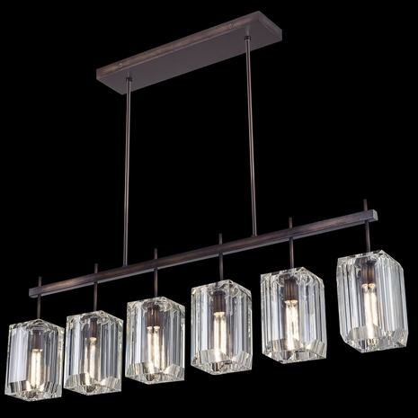 875240ST Fine Art Lamps Monceau 46.75"W Linear Pendant with Bronze Finish
