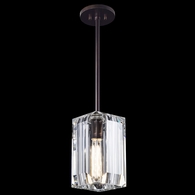 875440ST Fine Art Lamps Monceau 5.5"W Square Drop Light with Bronze Finish