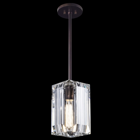 875440ST Fine Art Lamps Monceau 5.5"W Square Drop Light with Bronze Finish