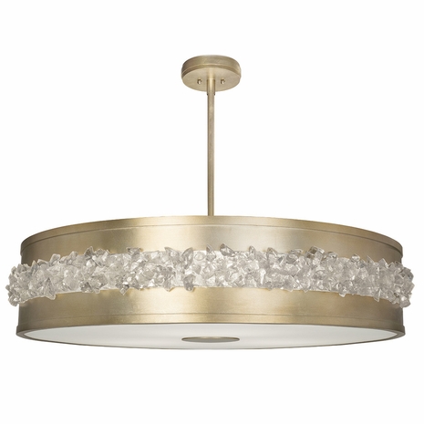 876240-1ST Fine Art Lamps 3 Light Arctic Halo 42" Round Pendant with Gold Finish