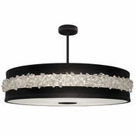 876240-2ST Fine Art Lamps 3 Light Arctic Halo 42" Round Pendant with Black Finish