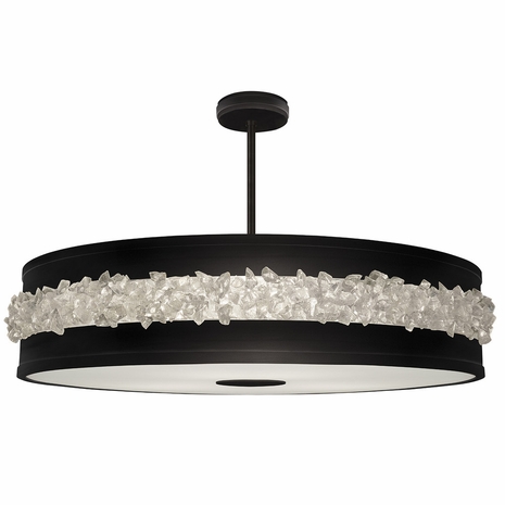 876240-2ST Fine Art Lamps 3 Light Arctic Halo 42" Round Pendant with Black Finish