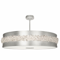 876240ST Fine Art Lamps 3 Light Arctic Halo 42" Round Pendant with Silver Finish