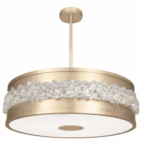 876340-1ST Fine Art Lighting Arctic Halo 32"W Round Pendant with Gold Finish