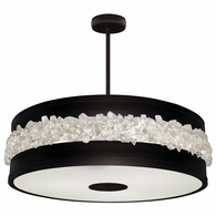 876340-2ST Fine Art Lighting Arctic Halo 32"W Round Pendant with Black Finish