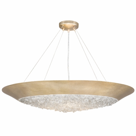 876440-1 Fine Art Lighting Arctic Halo 32"W Round Pendant with Gold Finish