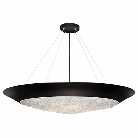 876440-2 Fine Art Lighting Arctic Halo 32"W Round Pendant with Black Finish