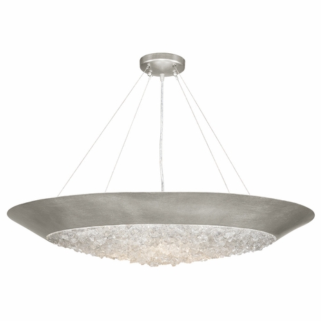 876440 Fine Art Lighting Arctic Halo 32"W Round Pendant with Silver Finish