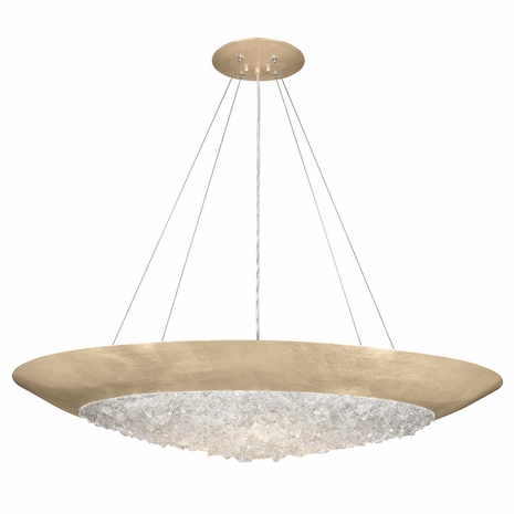 876540-1 Fine Art Lighting Arctic Halo 44"W Round Pendant with Gold Finish