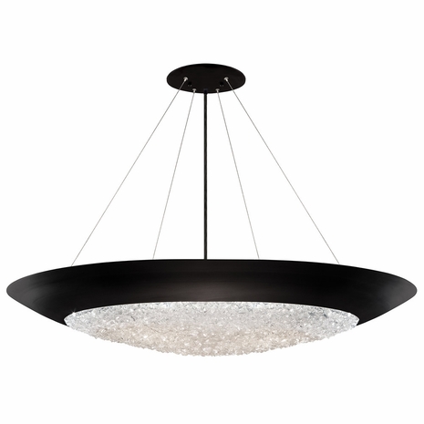 876540-2ST Fine Art Lighting Arctic Halo 44"W Round Pendant with Black Finish