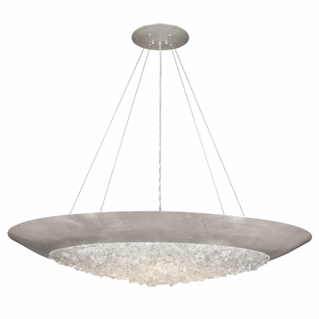 876540 Fine Art Lighting Arctic Halo 44"W Round Pendant with Silver Finish