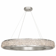 878040ST Fine Art Lighting Arctic Halo 38"W Round Pendant with Silver Finish