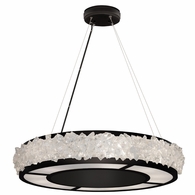 878140-2ST Fine Art Lighting Arctic Halo 30"W Round Pendant with Black Finish