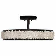 879940-2ST Fine Art Lighting Arctic Halo 23"W Round Semi-Flush Mount with Black Finish
