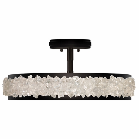 879940-2 Fine Art Lighting Arctic Halo 23"W Round Semi-Flush Mount with Black Finish