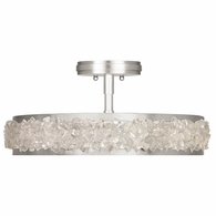 879940ST Fine Art Lighting Arctic Halo 23"W Round Semi-Flush Mount with Silver Finish