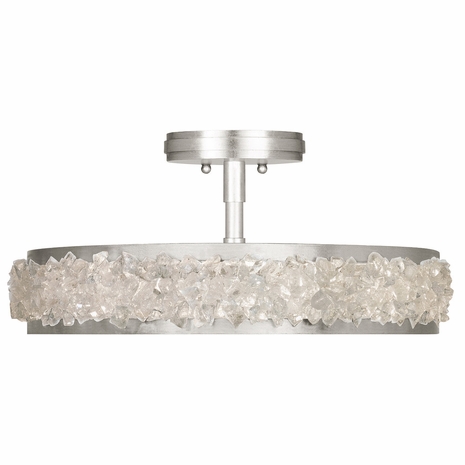 879940 Fine Art Lighting Arctic Halo 23"W Round Semi-Flush Mount with Silver Finish