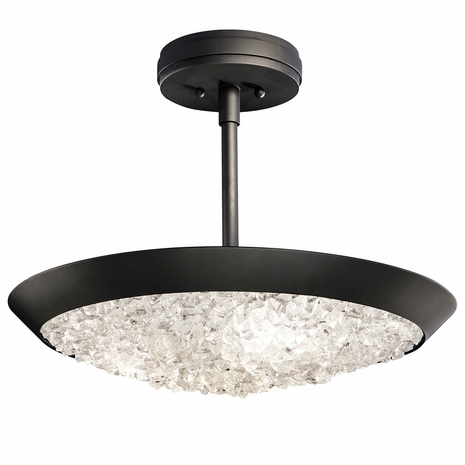 880040-2 Fine Art Lighting Arctic Halo 20"W Round Semi-Flush Mount with Black Finish