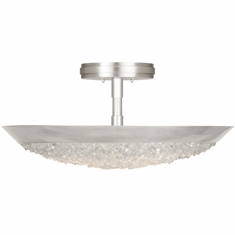 880040 Fine Art Lighting Arctic Halo 20"W Round Semi-Flush Mount with Silver Finish