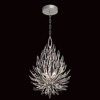 881640 Fine Art Lighting Lily Buds 19"W Round Pendant with Silver Finish