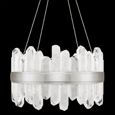 882040-1 Fine Art Lighting Lior 21"W Round Pendant with Silver Finish