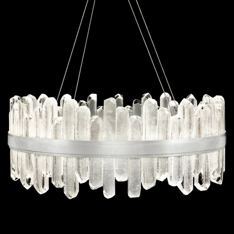 882340-1 Fine Art Lighting Lior 30.5"W Round Pendant with Silver Finish