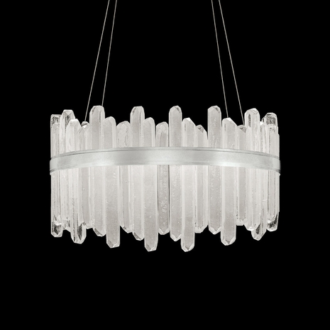 882540-1 Fine Art Lighting Lior 30.5"W Round Pendant with Silver Finish