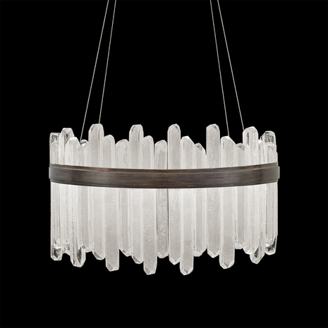 882540-3 Fine Art Lighting Lior 30.5"W Round Pendant with Bronze Finish