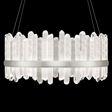 882840-1 Fine Art Lighting Lior 41"W Round Pendant with Silver Finish