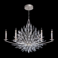 883240 Fine Art Lighting Lily Buds 48"W Oblong Chandelier with Silver Finish