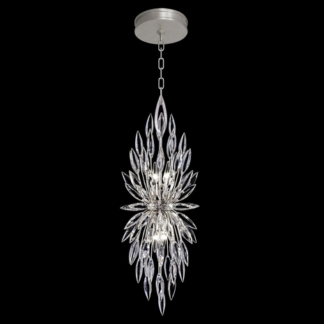 883740 Fine Art Lighting Lily Buds 13"W Round Pendant with Silver Finish