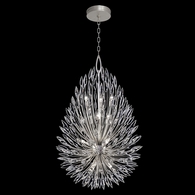 883940 Fine Art Lighting Lily Buds 33.5"W Round Pendant with Silver Finish