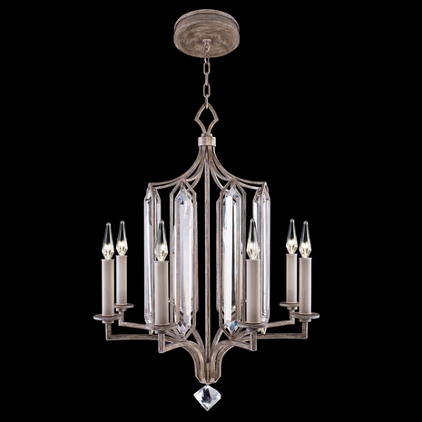 885040-1ST Fine Art Lamps 8 Light Westminster 25" Round Chandelier with Silver Finish