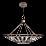 885440-1ST Fine Art Lamps 13 Light Westminster 38" Round Pendant with Silver Finish