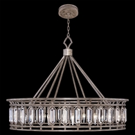 885640-1ST Fine Art Lamps 12 Light Westminster 42" Round Pendant with Silver Finish