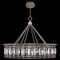 885640-1ST Fine Art Lamps 12 Light Westminster 42" Round Pendant with Silver Finish