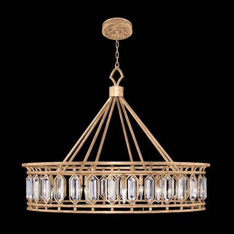 885640-2ST Fine Art Lamps 12 Light Westminster 42" Round Pendant with Gold Finish