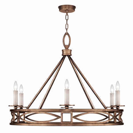 887640-1 Fine Art Lighting Cienfuegos 37.5"W Round Chandelier with Bronze w/No Shades Finish