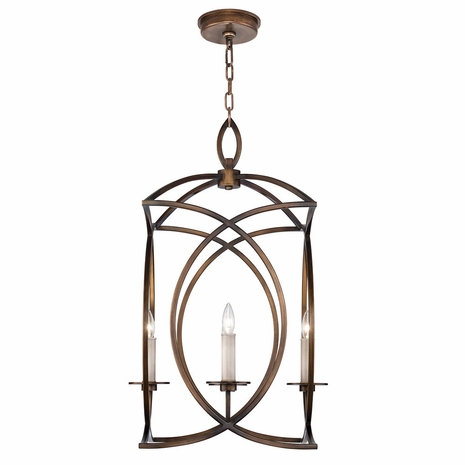 887740-1 Fine Art Lighting Cienfuegos 19.5"W Square Chandelier with Bronze w/No Shades Finish