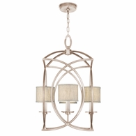 887740-21ST Fine Art Lighting Cienfuegos 21.5"W Square Chandelier with Gray w/Greige Fabric Shades Finish