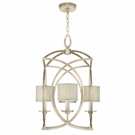 887740-31ST Fine Art Lighting Cienfuegos 21.5"W Square Chandelier with Gold w/Greige Fabric Shades Finish
