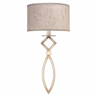 887950-31ST Fine Art Lighting Cienfuegos 25"H Sconce with Gold w/Greige Fabric Shades Finish