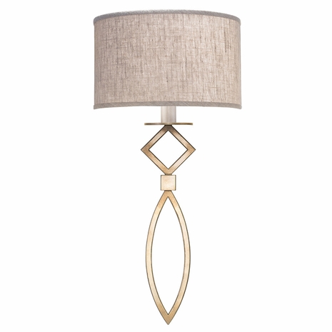 887950-31 Fine Art Lighting Cienfuegos 25"H Sconce with Gold w/Greige Fabric Shades Finish