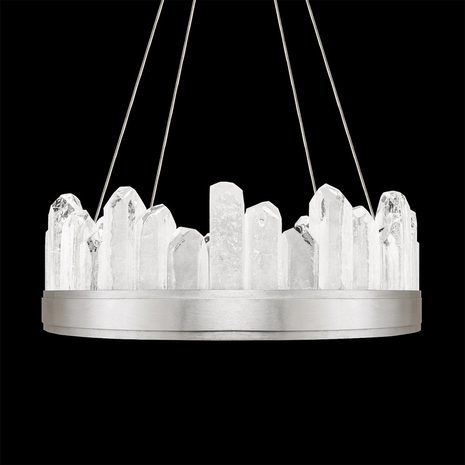 888040-1ST Fine Art Lighting Lior 21"W Round Pendant with Silver Finish