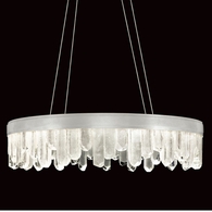 888240-1ST Fine Art Lighting Lior 30.5"W Round Pendant with Silver Finish