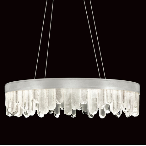 888240-1 Fine Art Lighting Lior 30.5"W Round Pendant with Silver Finish