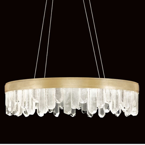 888240-2ST Fine Art Lamps Lior 30.5"W Round Pendant with Gold Finish