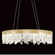 888240-2ST Fine Art Lighting Lior 30.5"W Round Pendant with Gold Finish
